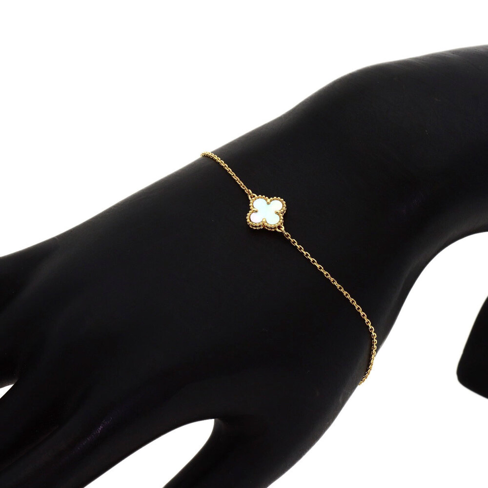 Van Cleef & Arpels Sweet Alhambra Shell Bracelet 18K Yellow Gold Women's - Picture 5 of 5